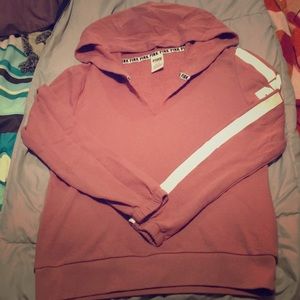 PINK cut neck pullover hoodie